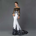 White Embroidered Lace Maxi Fishtail Slim Tail Gown