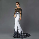 White Embroidered Lace Maxi Fishtail Slim Tail Gown