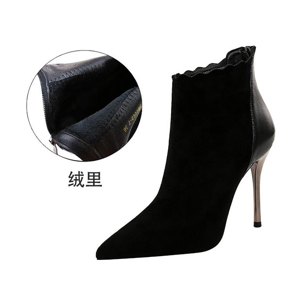 BIGTREE Autumn Winter Women Ankle Boots Shoes Woman Party Wedding Fashion Warm Sexy Nightclub Black Bootie High Heel Pumps