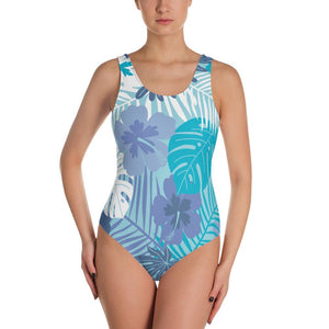 Find Your Coast 82% Polyester 18% Spandex Cheeky Fit Scoop Neckline Swimwear One-Piece Tropics Swimsuit