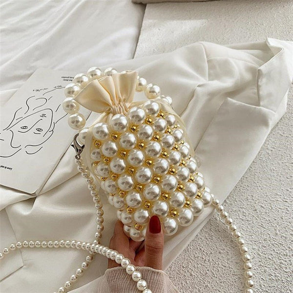 New Pearl Totes Bag Sweet Breeze Party Bag Studded With Diamonds