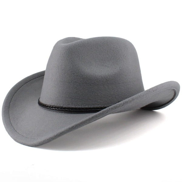 3 Sizes Parent-Child Men Women Kids Western Cowboy Hats Wide Brim Panama Sunhats Fedora Caps Trilby Jazz Sombrero Travel Party