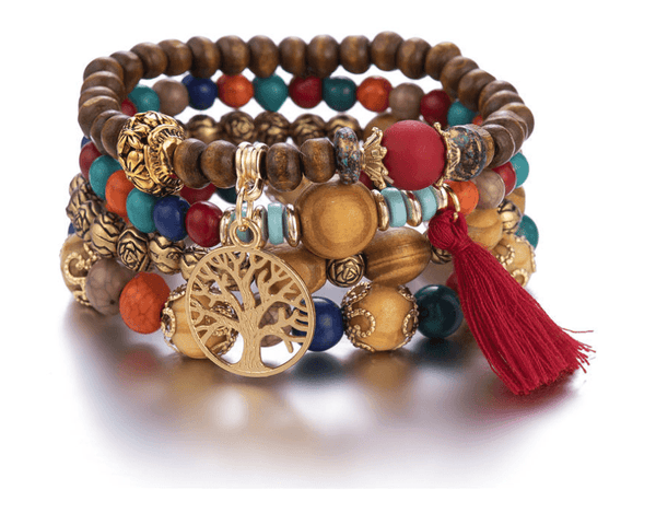 Bohemian Style Multi-Layer Wood Bead Beaded Bracelet,  Factory Direct Supply Jewelry, Wholesale Jewelry