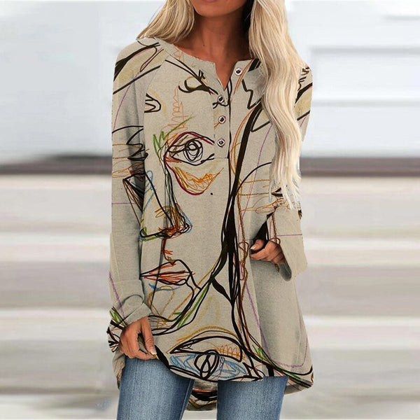 Spring Summer Polyester Flower Shirt Women's Elegant Long Sleeve Casual Button Down Tops Female Loose Tee Long Sleeve Blouse By Insvery Design