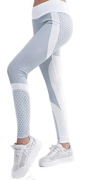 Avery High Form Fitting High Compression Fabric Thermal Comfort Leggings By Savoy Active (Silver)