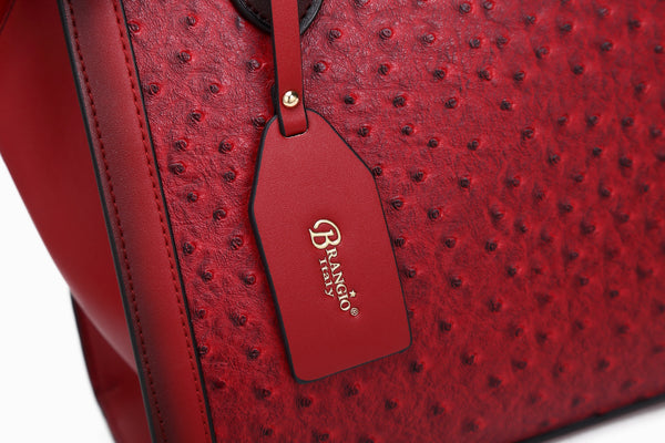 Brangio Authentic Name Brand Italian Design Vegan Leather "Croquilla" 3D Laser Cut Work & Travel Tote