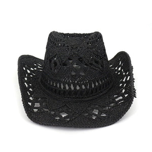 Summer Outdoor Men Women Western Cowboy Hats Hand-Woven Straw Hat Breathable Beach Jazz Cap Sunhat for Unisex GH-797