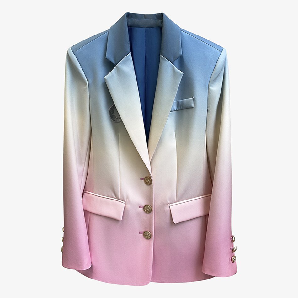 Patchwork Mult-Color Blazer Coat Women's Notched Long Sleeve Casual Blazer Female 2023 Autumn Fashion New Blazer Jacket