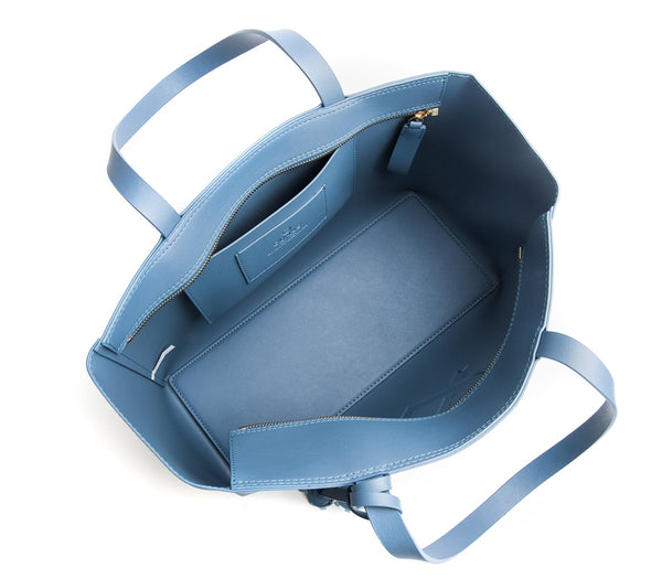 Tippi - Blue Vegan Leather Tote Bag