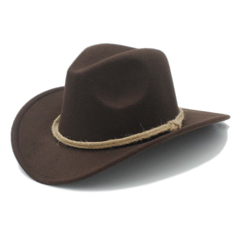 Retro Women Men's Chapeu Western Cowboy Hat for Gentleman Cowgirl Wide Brim Jazz Church Cap  Cloche Sombrero Top Cap