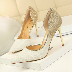 BIGTREE Extreme Women's Pumps Blinged Out Wedding Shoes Sexy High Heels Stiletto Gradient Women's Heel Shoes Fashion Party Pumps Shoes