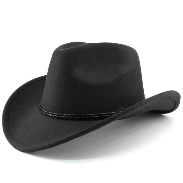 3 Sizes Parent-Child Men Women Kids Western Cowboy Hats Wide Brim Panama Sunhats Fedora Caps Trilby Jazz Sombrero Travel Party
