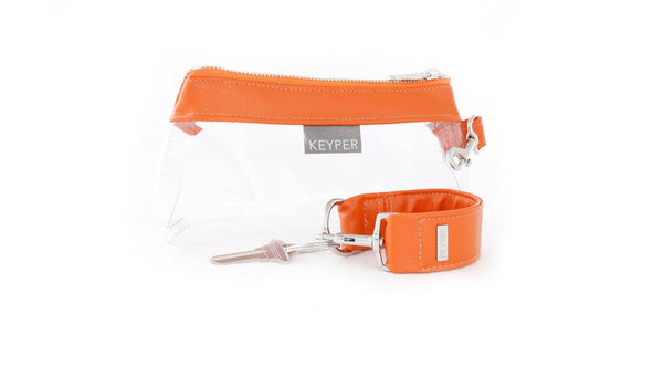 Persimmon SIGNATURE 2-Piece KEYPIT Set • Wristlet/Signature KEYPER® Keyring Bracelet With Your Choice Of One IT BAG • Pouch Of The Three Matching Bags: Luxe, Mini OR Clear