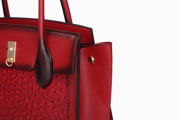 Brangio Authentic Name Brand Italian Design Vegan Leather "Croquilla" 3D Laser Cut Work & Travel Tote