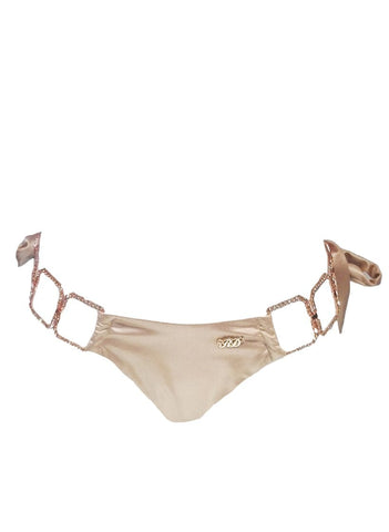 Regina’s Desire European Swimwear Swarovski Crystal Be-spangled Luxury Tessa Tie Side Bottom (Gold)