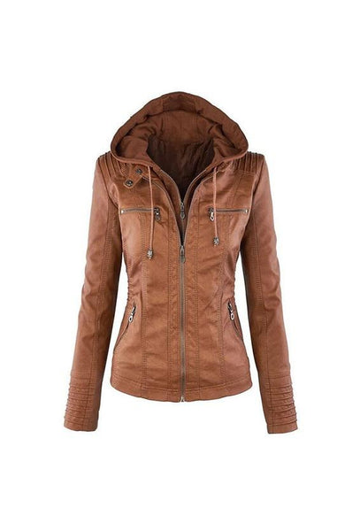 2021 New Women Autumn Winter Faux Leather Jackets Coats Women Black PU Motorcycle Leather Clothes for Women  Y2k Jacket