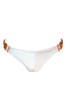 Regina’s Desire Swimwear Luxury V-Bottom Italian Lycra Fabric Jeweled Swarovski Crystals (White)