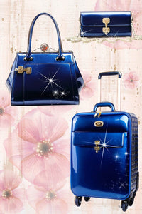Brangio Authentic Name Brand Italian Design "Euro Moda" 3pc Set / Handbag, Wallet, Carry-on, Lightweight Luggage Set