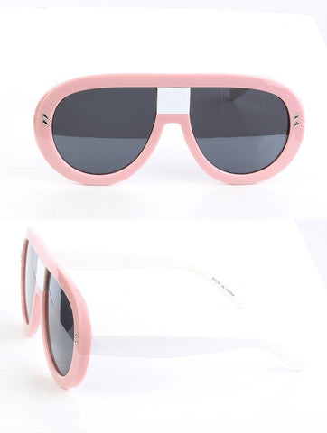 Curved & Chic Aviator Pink Sunglasses