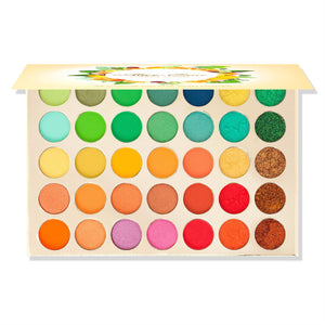 Alice+Jane 35 Color High Pigment Eyeshadow Palette With Glitter and Cream Citrus Oasis 35 High Performance Creamy-Rich Eyeshadows