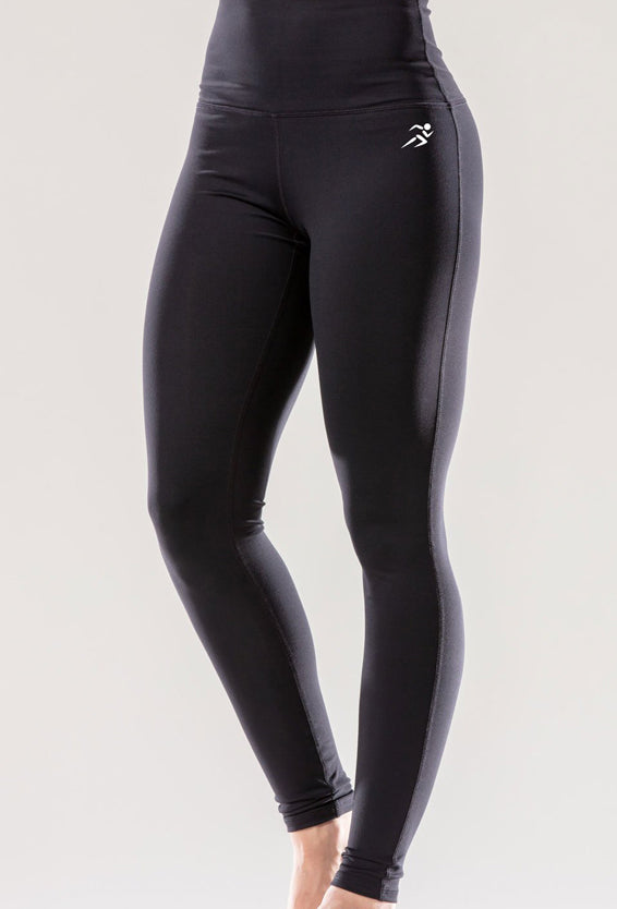 The Savoy Active High Performance Form Fitting Compression Athletic Legging Puissante High-Waisted Full-Length Leggings (Black)