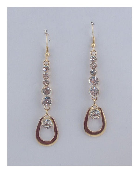 Drop rhinestone earrings
