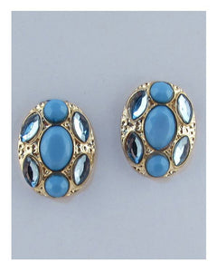 Oval faux stone earrings