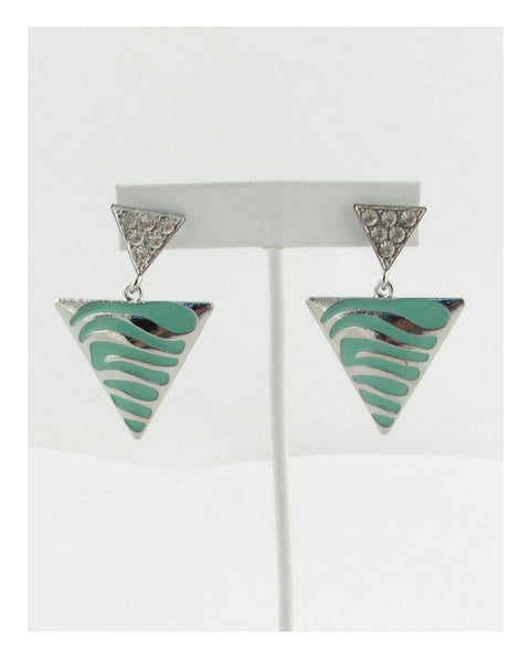 Double triangle stud dangle earrings