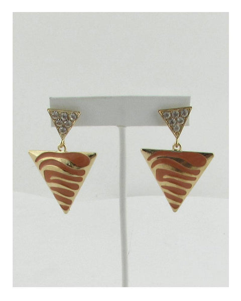 Double triangle stud dangle earrings