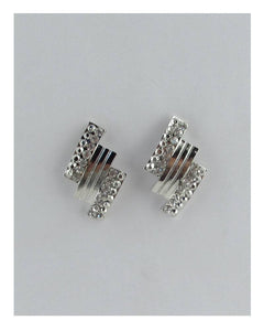 Rectangular rhinestone stud earrings