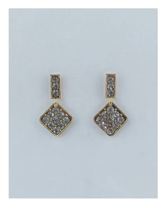 Rhinestone rhombus drop dangle earrings