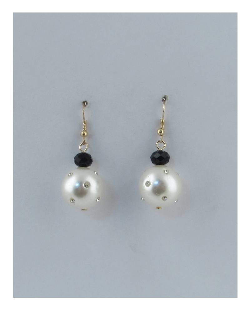 Rhinestone pearl drop dangle earrings