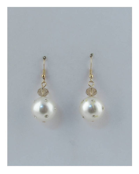 Rhinestone pearl drop dangle earrings