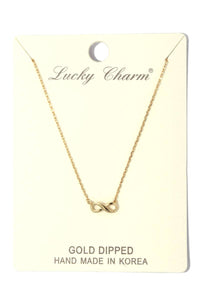 Infinity bow charm necklace