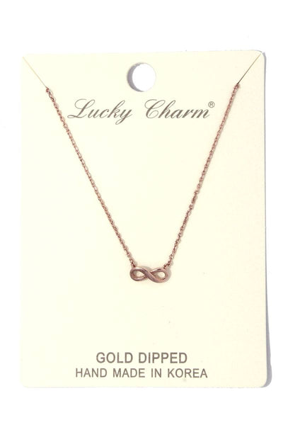 Infinity bow charm necklace