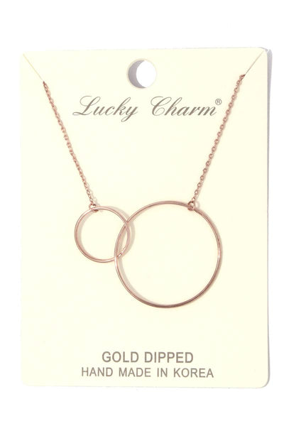 Circle Of Love Cut out circle linked short necklace