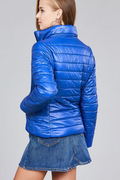 Larissa Marissa 100% Nylon Long Sleeve Quilted Padding Royal Jacket