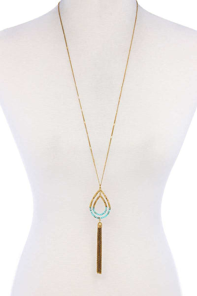Designer Chic Tassel Pendant Necklace