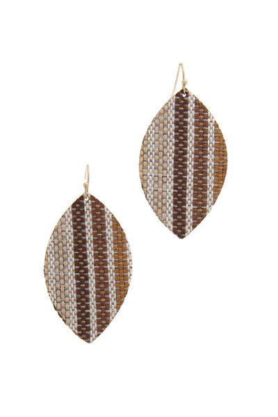 Fabric Pointed Oval Drop Earring