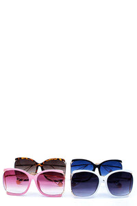 Here's Looking At You Designer Fashion Pink, Brown, White, Black Color Tint Big Eye Sunglass Collection