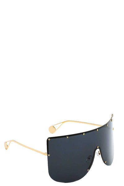 Polly Pollyanna Grey, Brown, Yellow, Black Sophisticated Stylish Star Accent Tint UV Polarized Sunglasses