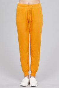 Our Best Cotton/Polyester Blend French Terry Activewear Jogger Pants (Canary Mustard)