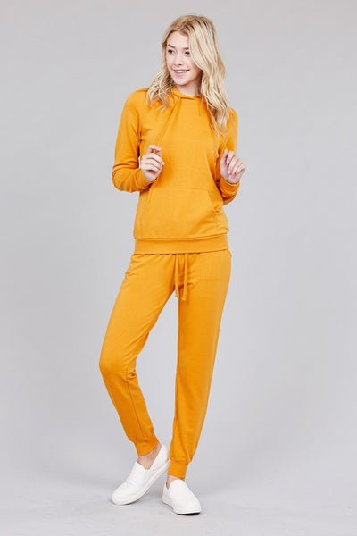 Our Best Cotton/Polyester Blend French Terry Activewear Jogger Pants (Canary Mustard)