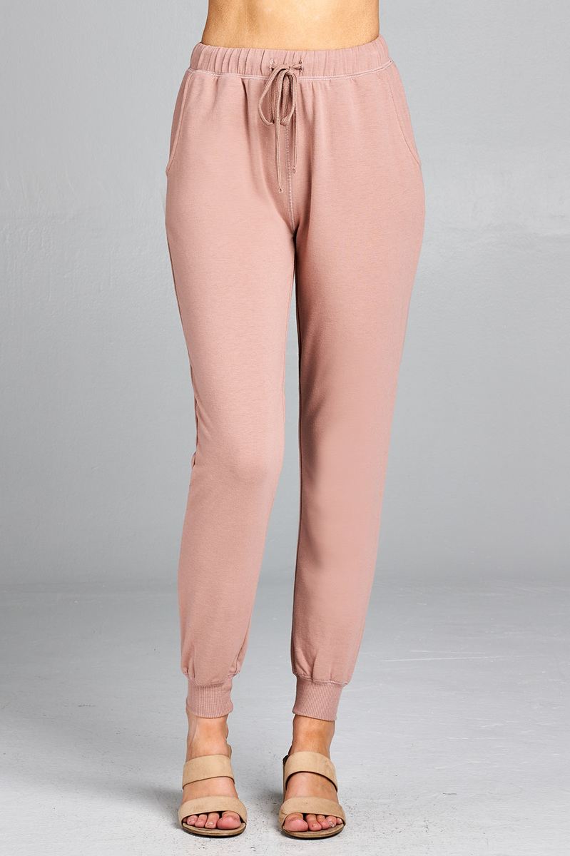Our Best Cotton/Polyester Blend French Terry Activewear Jogger Pants (Mauve)