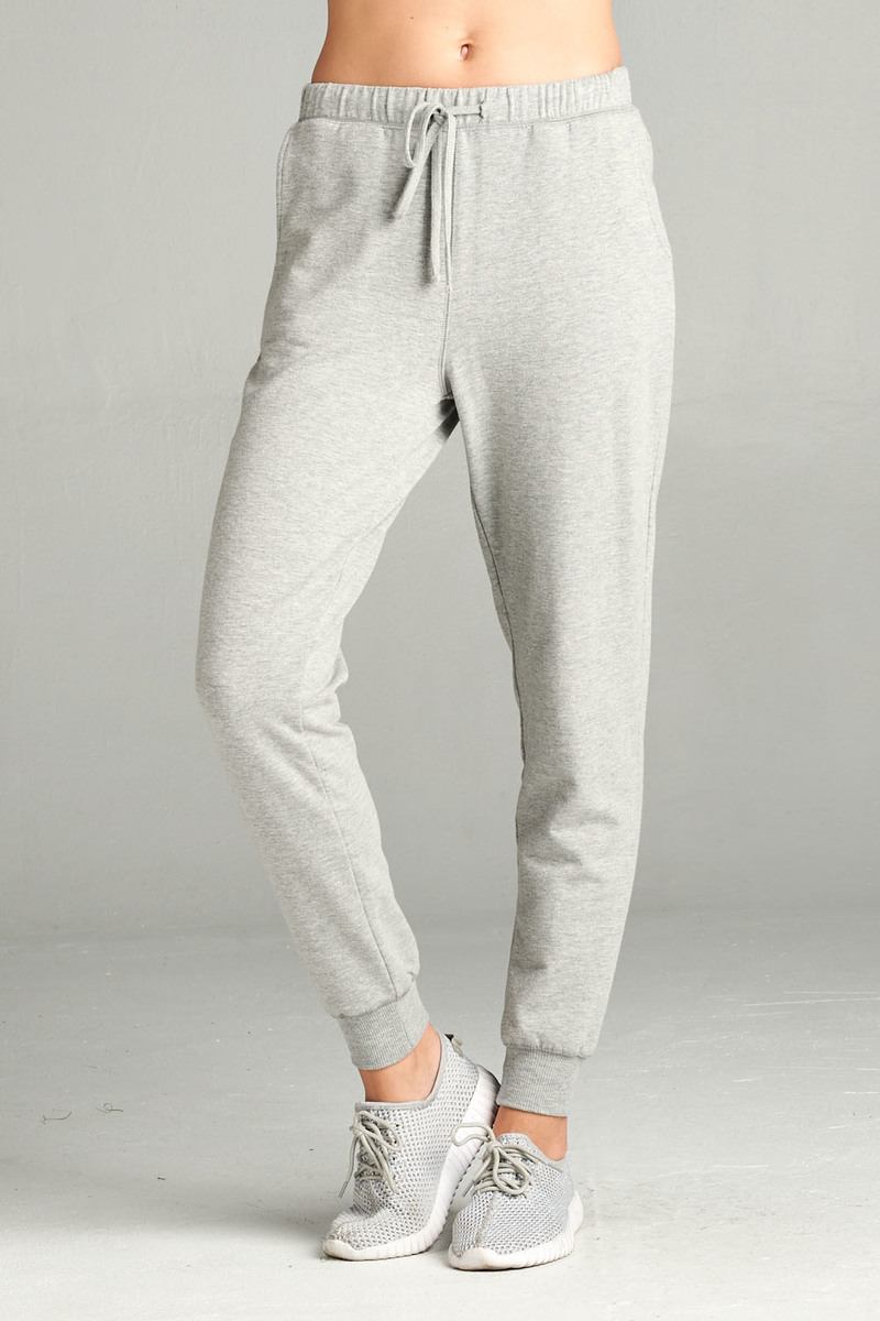 Our Best Cotton/Polyester Blend French Terry Activewear Jogger Pants (Heather Grey)