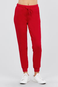 Our Best Cotton/Polyester Blend French Terry Activewear Jogger Pants (Red)