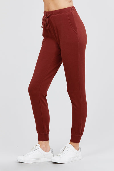 Our Best Cotton/Polyester Blend French Terry Activewear Jogger Pants (Terracotta)