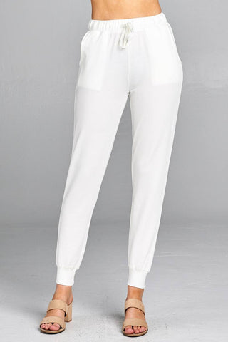 Our Best Cotton/Polyester Blend French Terry Activewear Jogger Pants (White)