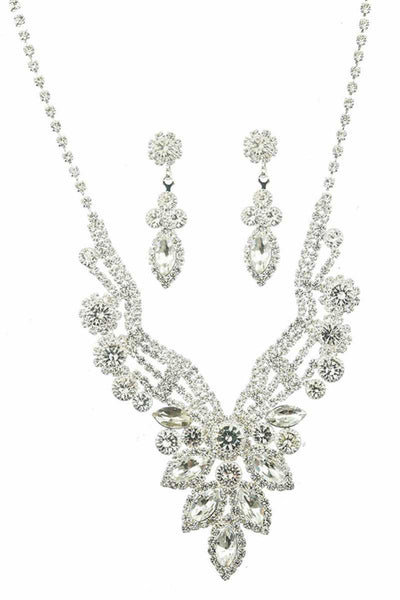 Luxury Marquise Multi Rhinestone Necklace And Earring Set