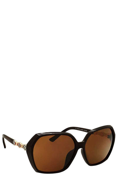 Polly Pollyanna Black, Brown, Brown, Black, UV Polarized Shatterproof Butterfly Sunglasses